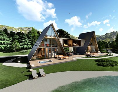 Check out new work on my @Behance profile: "double A frame house" http://be.net/gallery/95988455/double-A-frame-house Case A Un Piano, Modern A Frame Cabin, Modern A Frame, A Frame Cabin Plans, Triangle House, Cabin Diy, Frame House Plans, Modern Floor Plans, A Frame House Plans