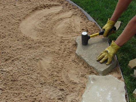 How To Install  Flagstone Patio  - Engineering Discoveries Stone Patios, Cottage Outdoor, Wooden Deck, Flagstone Patio, Stone Patio, Outdoor Fireplaces, Outside Ideas, Side Yard, Backyard Projects