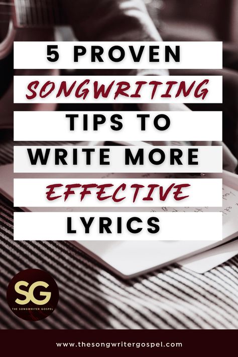 Have you struggled with writing lyrics? Learn 5 proven songwriting tips that have been used by hit songwriters for centuries. These tips will help you write more thought-provoking and engaging lyrics and have people singing along with your songs. #thesongwritergospel #songwritingtips #lyricwriting How To Write Better Lyrics, How To Write Song Lyrics, Songwriting Template, How To Write Lyrics, How To Write Songs, Songwriting Lyrics, Lyric Writing, Songwriting Tips, Songwriting Inspiration