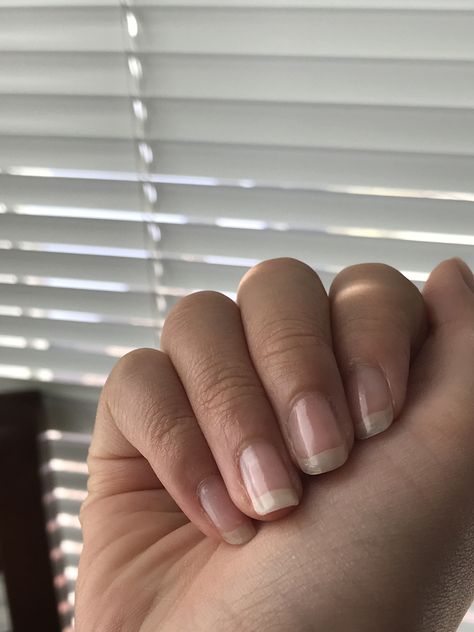 Manicure With Clear Polish, Natural Nail No Polish, Clear Polish Pedicure, Manicure Clear Polish, Clear Matte Nails Short, All Natural Nails, Natural Nails No Nail Polish, Plain Clear Nails, Clean Clear Nails