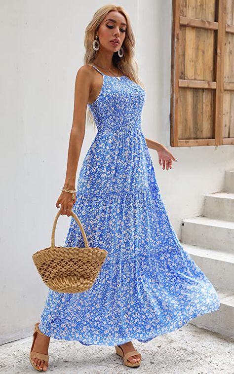 Long Dresses Sleeveless, Sun Dresses Maxi, Maxi Sun Dresses For Summer, Coastal Summer Dresses, Long Summer Dress Outfits Casual, Cute Summer Dresses Long, Long Summer Dresses Maxi Casual, Sundresses 2023, Summer Sundresses Women