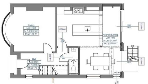 OUR Architects original plans for our extension 1930s Kitchen Extension, Detached Kitchen, Mcgee Interiors, Fifi Mcgee, Rear Extension Ideas, Home Extension Ideas, Architectural Technologist, 1930s Kitchen, 1930s Semi