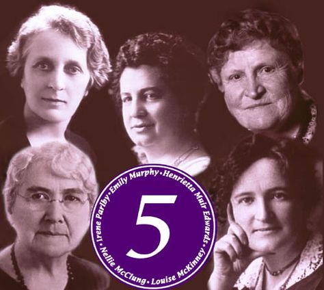 Famous Five -n the 1920s five Alberta women fought a legal and political battle to have women recognized as persons under the BNA Act. The landmark decision by the British Privy Council, the highest level for legal appeals in Canada at the time, was a milestone victory for the rights of women in Canada. Emily Murphy, Famous Five, The Famous Five, Canadian Things, Mighty Girl, Declaration Of Human Rights, Women's Suffrage, Canadian Women, I Am Canadian