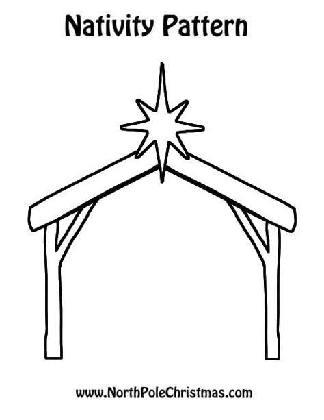 Nativity Stable Template | DIY Crafts, Printable Gingerbread Nativity Template, Nativity Craft Preschool Free Printable, Nativity Picture Printable, Felt Nativity Pattern Templates Free, Manger Template Free Printable, Nativity Scene Silhouette Template, Nativity Stable Ideas, Nativity Felt Pattern, Nativity Scene Cutouts Free Printable