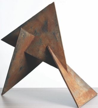 Abstract Sculpture Geometric Modern Art, Angular Sculpture, Triangle Sculpture, Minimalist Wood Furniture, Sheet Metal Art, Metal Art Work, Cardboard Sculpture, Geometric Sculpture, Artistic Installation