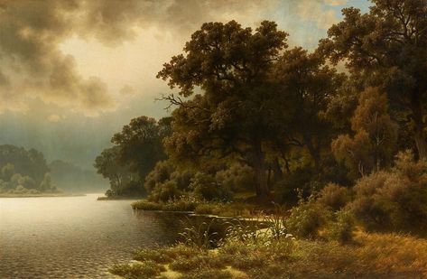 Vintage Landscape Photography, Rembrandt Paintings, Carl Spitzweg, Dutch Landscape, Poster Color Painting, Night Sky Painting, Hudson River School, Canvas Art Projects, Paintings Famous