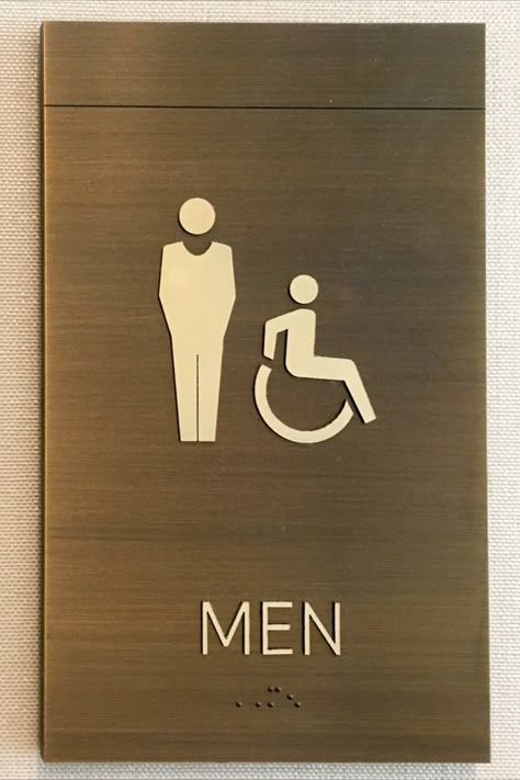 Bronze Signage, Masdar City, Restroom Signage, Ada Restroom, Restrooms Signage, Ada Signage, Restroom Signs, Room Signage, Ada Signs