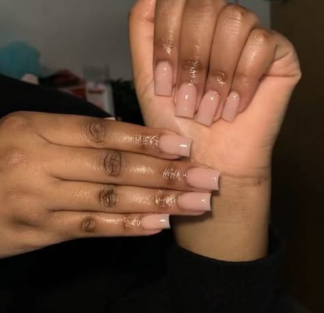 Short Classy Nails, Overlay Nails, Acrylic Nails Nude, Brown Acrylic Nails, Manicured Nails, Milky Nails, Acrylic Toe Nails, Work Nails, Short Square Acrylic Nails