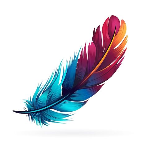 Watercolor abstract feather isolated on ... | Premium Vector #Freepik #vector #watercolor-feather #art #feather-illustration #object Feathers Illustration, Feather Outline, Peacock Feather Art, Abstract Feather, Feather Illustration, Feather Logo, Feather Drawing, Parrot Feather, Native Tattoos