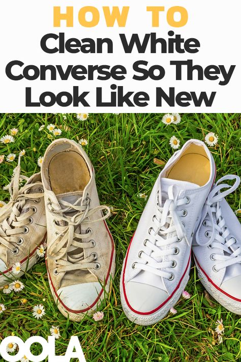 How To Clean White Converse So They Look Like New - Oola.com Cleaning White Converse Shoes, Converse Cleaning White, Best Way To Clean White Converse, Best Way To Clean White Shoes, How To Clean White Converse Shoes, How To Clean Converse Shoes, Clean White Converse, How To Clean White Converse, Clean White Shoes