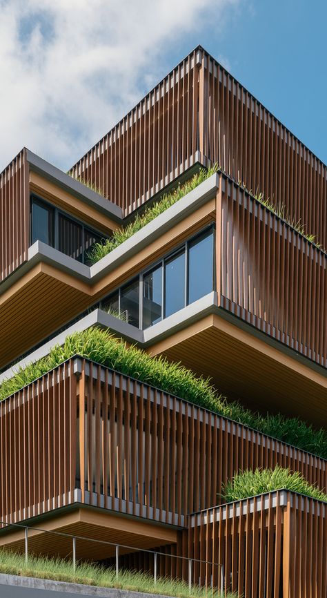 Gallery of Inter Crop Office / Stu/D/O Architects - 22 Facade Architecture Design, Casa Country, Green Architecture, Contemporary Garden, Building Facade, Design Office, Architecture Exterior, Facade Architecture, Facade Design