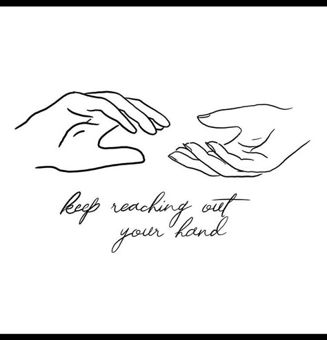 Tattoo Of Hands, Keep Reaching Out Your Hand, Bookish Tattoos, Hands Reaching Out, Reading Wall, Minimalist Tattoos, Book Tattoo, Family Tattoos, Helping Hands