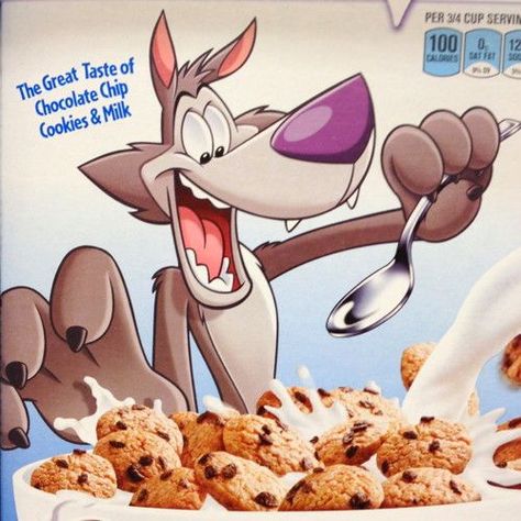 Chip the wolf is the COOKIE CRISP cereal mascot. Cereal Characters, Cookie Crisp Cereal, Cereal Cookies, Cookie Crisp, Famous Dogs, Food Dye, Milk Cookies, Other Countries, The Wolf