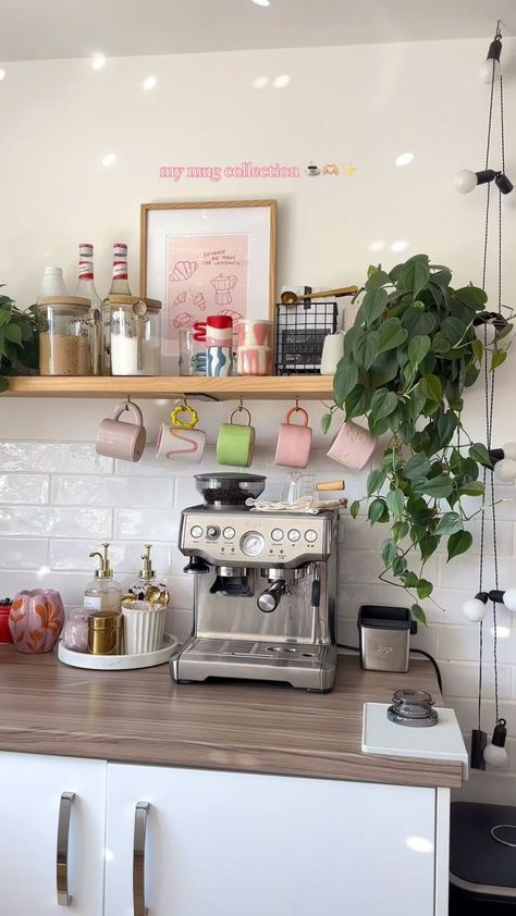 How To: Easy DIY Wall Panelling. ~ Gemma Louise Coffee Set Up Aesthetic, Cute Apartment Aesthetic Kitchen, Apartment Diy Projects, Coffee Morning Aesthetic, Kitchen Decor Aesthetic, Display Artwork, Gallery Wall Ideas, Morning Aesthetic, College House