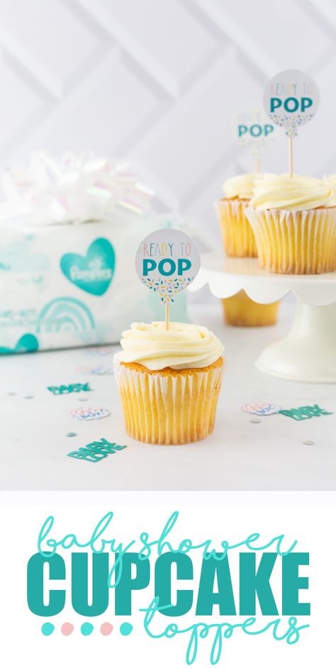 ❇️Download my free “Ready To Pop” cupcake toppers to take your next baby shower to the next level of cuteness by clicking the image and check out the Pampers deal happening all month at Sam's Club! #ad #AllMonthForMom Cupcake Toppers Free Printable, Baby Shower Cupcakes For Girls, Cupcake Toppers Free, Pop Cupcakes, Baby Bash, Pop Baby Showers, Diy Party Decor, Baby Shower Cupcake Toppers, Girl Cupcakes