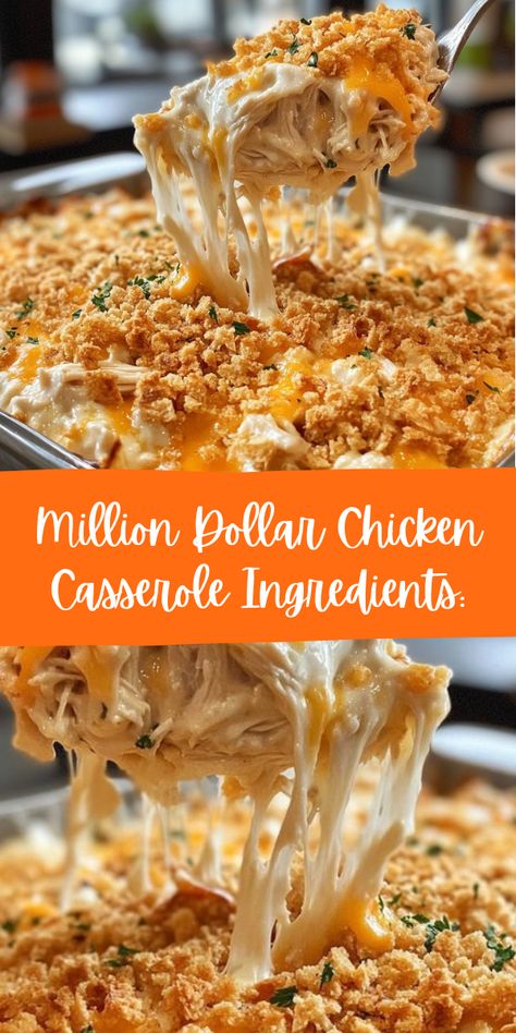 Million Dollar Chicken Casserole All Recipes, Million Dollar Chicken Casserole Recipe, Chicken Devine Casserole, Chicken Devine, Million Dollar Casserole, Crockpot Chicken Casserole, Million Dollar Chicken Casserole, Chicken And Rice Crockpot, Million Dollar Chicken