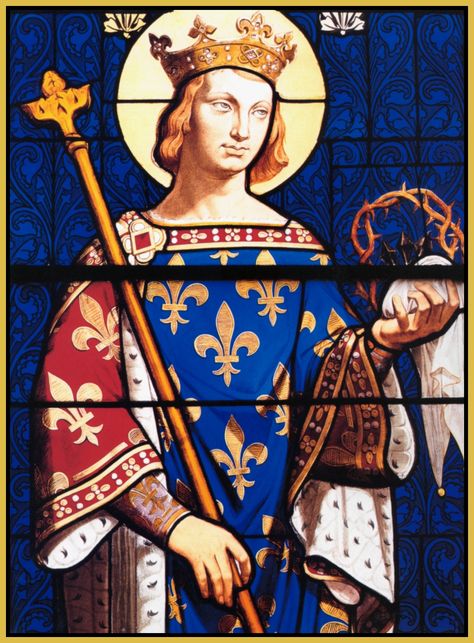 STAINED GLASS Louis Ix Of France, Crown Of Thorns, European History, Catholic Art, My Ancestors, Medieval Art, Sacred Art, Crusades, Saint Louis