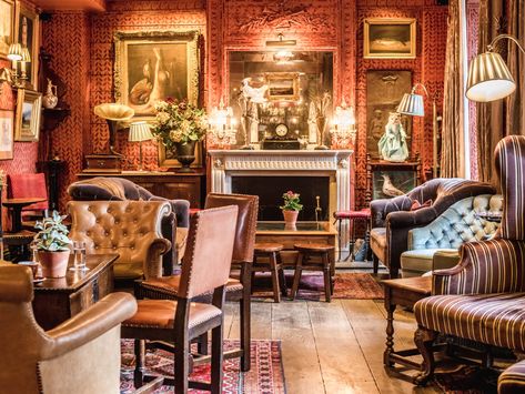 The Zetter Townhouse Marylebone Review - Marylebone - London - The Infatuation Rustic Townhouse, Zetter Townhouse, Red Onion Jam, Marylebone London, Mismatched Chairs, Onion Jam, Finger Sandwiches, Grandfather Clock, Wood Burning Fireplace