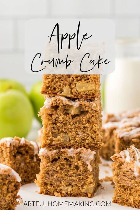 pieces of apple crumb cake piled on top of each other with text apple crumb cake Apple Crumb Cake Recipe, Chocolate Cake Strawberry, Apple Crumb Cake, Apple Crumble Cake, Cake Fall, Apple Crumb Cakes, Crumb Cake Recipe, Easy Tasty Recipes, Cooking Projects