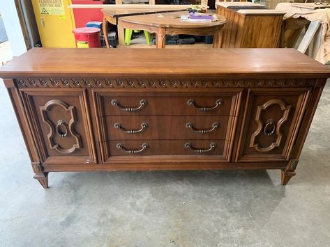 sideboard makeover furniture update Buffet Cabinet Makeover, Paint Sideboard, Refinished Sideboard, Sideboard Restoration, Credenza Makeover, Refinished Buffet, Sideboard Makeover, Diy Sideboard, Buffet Furniture