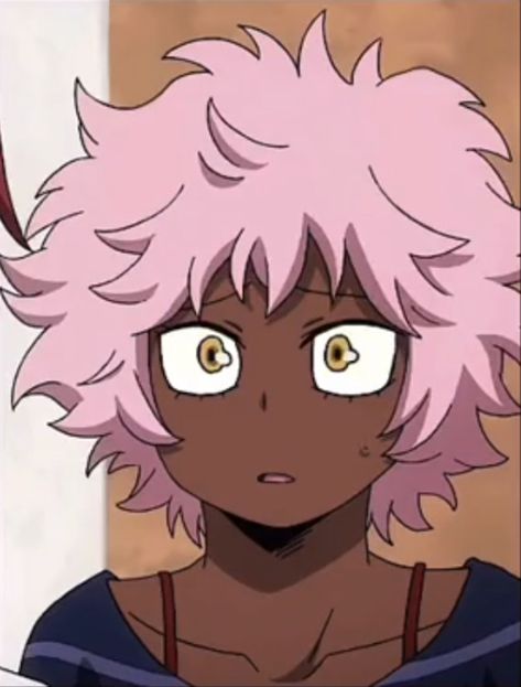 Mina Ashido Black, Blasian Izuku Midoriya, Black Mina Ashido, Black Mina Ashido Fanart, Mina Ashido Black Skin, Blasian My Hero Academia, Mha Black Character, Black Fanart, Poc Pfp