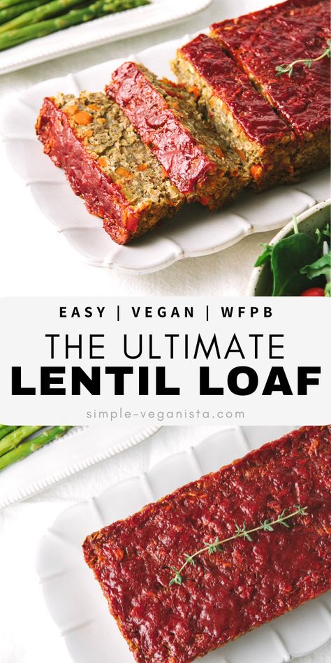 Lentil Dinner Recipes, Lentil Loaf Recipe, Lentil Dinner, Vegan Lentil Loaf, Lentil Meatloaf, Vegan Meatloaf, Lentil Loaf, Vegan Lentil, Classic Meatloaf