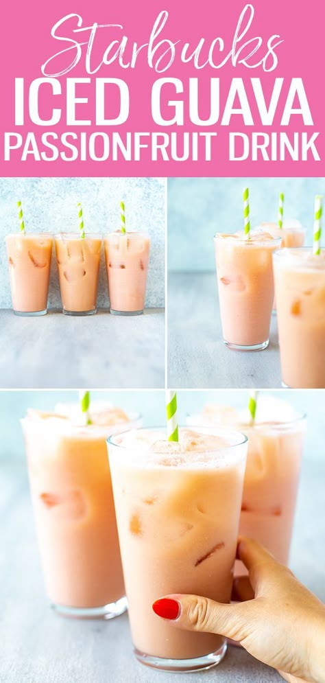 Guava Drink, Guava Nectar, Drink Starbucks, Guava Fruit, Ginger Drink, Unsweetened Coconut Milk, Starbucks Drinks Recipes, Mocktail Recipes, Starbucks Copycat