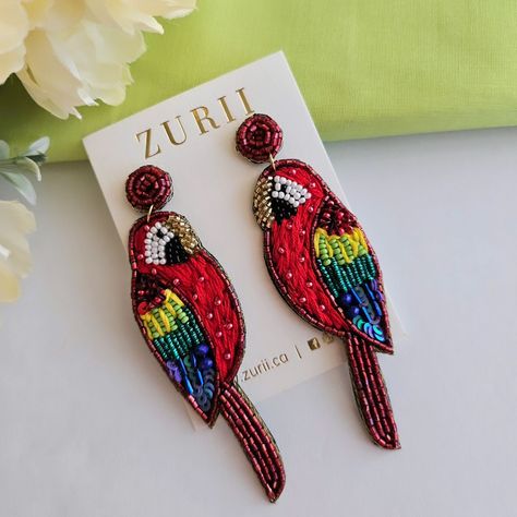 Add a vibrant touch to your look with our stunning red parrot earrings ✨️ Parrot Earrings, Red Parrot, African Jewellery, Jewellery Craft, African Jewelry, May 27, Craft Inspiration, Jewelry Crafts, Parrot