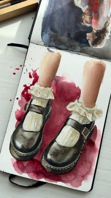 Sam | Watercolor Artist on Instagram: "I had fancy shoes by the walters stuck in my head and needed to paint these 😂. painting shoes is so fun honestly . . #watercolor #watercolorsketch #watercolorart #watercolorartist #artlovers #paintingprocess #artprocess #artsketch #artsketchbook #shoes #shoepainting #loafers" Painting Shoes, Fancy Shoes, Artist On Instagram, Gouache Painting, Watercolor Artist, Art References, Art Stuff, Watercolor Painting, Drawing Ideas