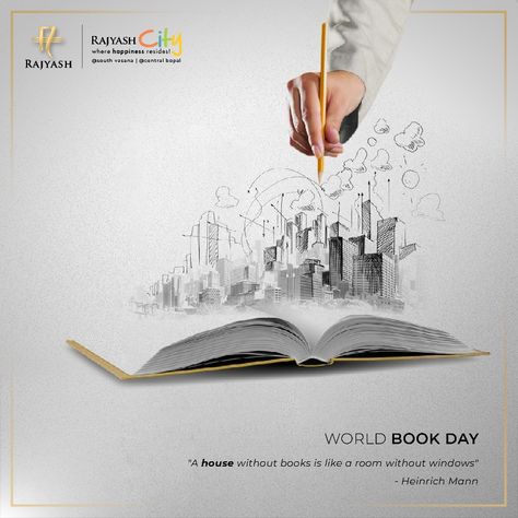 Wishing everyone a very happy World Book Day. . . .  #ReadingIsFun#YoungReaders#LiteracyMatters #ReadingForPleasure #StayAtHome #WorldBookDay #ReadBooks #ExploreYourself #BookWorms #RajyashCity #Ahmedabad #Gujarat #RealEstate #Property Happy World Book Day, Teachers Day Poster, Photography Concepts, Book Ads, World Teacher Day, Creative Post, Reading Posters, Festival Wishes, World Teachers