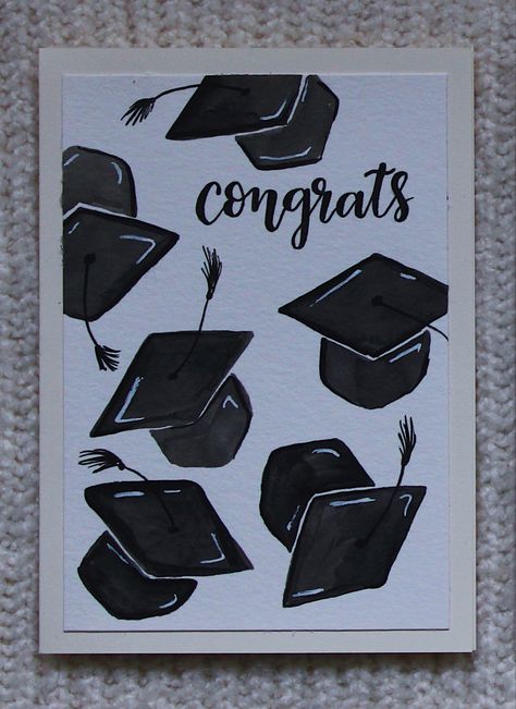 Graduation Cute Drawing, Card Ideas For Graduation, Cards Handmade Graduation, Cards Handmade Farewell, Cute Diy Graduation Gifts, Graduation Card Aesthetic, Graduation Card Drawing, Cute Graduation Cards Diy, Graduation Cards Handmade Watercolor