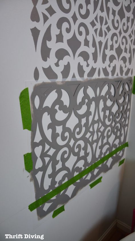 Trellis Wall Stencil, Small Grey Bathrooms, Grey Modern Bathrooms, Mansion House, Small Bathroom Makeover, Stencil Furniture, Wall Stencil, Bathroom Decorating, Mansions Homes