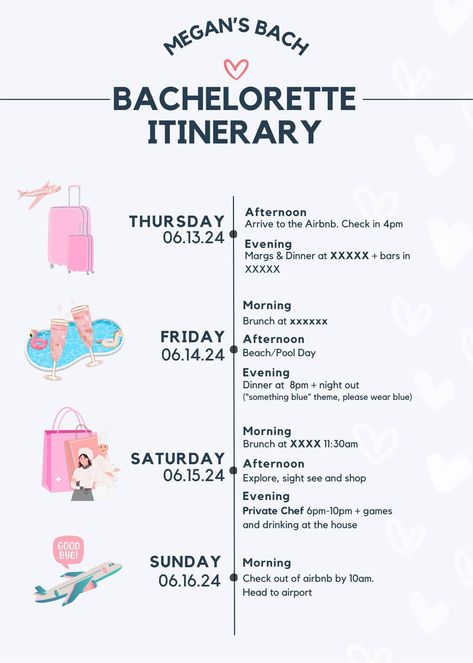 This Charleston Bachelorette Itinerary Template is your ultimate secret weapon for planning an unforgettable bachelorette bash no matter where you roam. Whether you're picturing sun-kissed beaches in Miami, vibrant Scottsdale nightlife, or the charming streets of Charleston (and beyond!) our adaptable template empowers you to craft the perfect itinerary with ease.  Say goodbye to stress and hello to seamless celebrations full of style and laughter.  This versatile planner is your key to unlocking a bachelorette weekend that will have everyone reminiscing for years to come.  
.#WeddingPlanning #BrideToBe #WeddingInspiration #EventPlanning #DreamWedding Destination Bachelorette Party Planning, Bachelorette Agenda Template, St Tropez Bachelorette, Cheap Bachelorette Party Destinations, Bachelorette Itenary Ideas, Planning Bachelorette Party, Scottsdale Bachelorette Party Itinerary, How To Plan A Bachelorette Party, Bachelorette Powerpoint