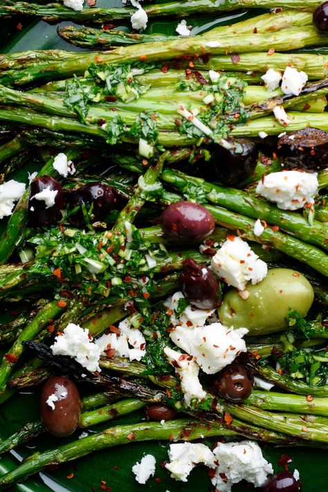 Charred Asparagus With Green Garlic Chimichurri Recipe - NYT Cooking Chimichurri Recipe, Green Garlic, Herb Sauce, How To Cook Asparagus, Fresh Asparagus, Nyt Cooking, Asparagus Recipe, Vegetable Sides, Veggie Dishes