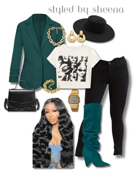 Sheena Nachae''s Amazon Page Fall Going Out Outfit Ideas For Black Women, Suit Coat And Jeans Women Outfit, Concert Outfit Orchestra, Cold Dinner Outfit Ideas, Comedy Show Outfits Black Women, Outfit For Arcade, Amazon Looks Black Women, Christmas Dinner Outfit Black Women, Movie Date Night Outfit Black Women