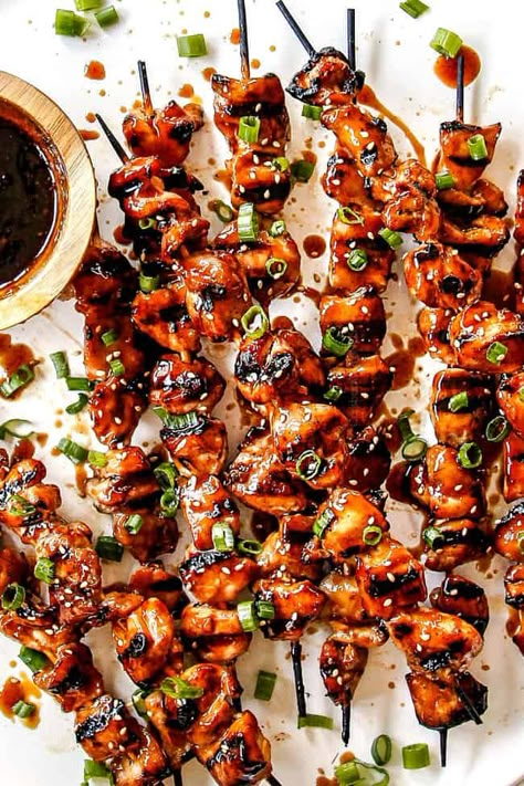 Teriyaki Chicken Kebabs On The Grill, Asian Chicken Skewers Grilled, Japanese Grilled Chicken, Japanese Chicken Marinade, Yakitori Chicken Skewers, Chicken Yakitori Recipe, Yakitori Grill, Breakfast Meal Ideas, Yakitori Recipe