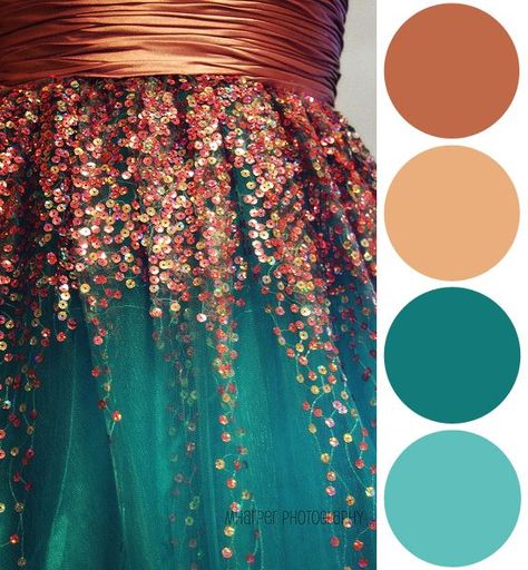 Copper tones with ocean blue, the inspiration behind our Water Fairy spring trend look. See more at ulta.com/whatshot Copper Colour Palette, Teal Wedding Colors, Teal Color Palette, Color Schemes Colour Palettes, Palette Inspiration, בר מצווה, Color Palette Design, Color Inspo, Copper Color