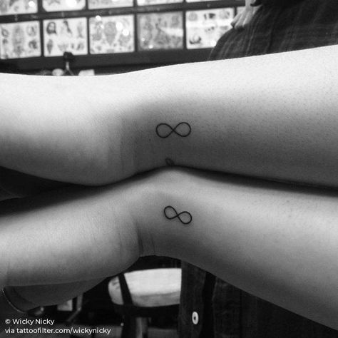 Matching Infinity Tattoos, Small Infinity Tattoos, Matching Family Tattoos, Infinity Tattoos For Couples, Matching Tattoos For Siblings, Infinity Tattoo On Wrist, Infinity Couple Tattoos, Twin Tattoos, Matching Tats