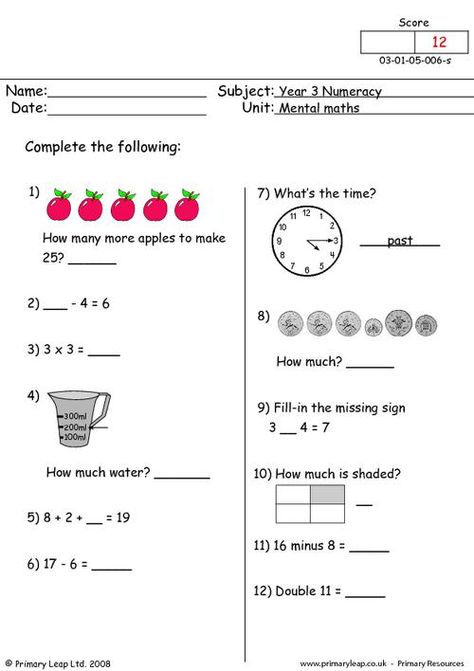 Year 3: Numeracy Printable Resources & Free Worksheets for Kids | PrimaryLeap.co.uk Multiplication Practice Sheets, Year 3 Maths Worksheets, English Exam Papers, Math Mental, Year 3 Maths, Maths Homework, House Md Quotes, Mental Maths Worksheets, Maths Worksheet