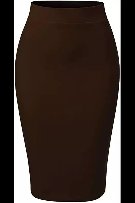 Dark brown professional skirt Fitted Brown Skirted Bottoms, Brown High Waist Pencil Skirt, Fitted Brown Skirt Solid Color, Brown High-waisted Pencil Skirt, Brown Non-stretch Midi Skirt, Professional Skirt, Brown Pencil Skirt, Character Clothes, Colour Pencil