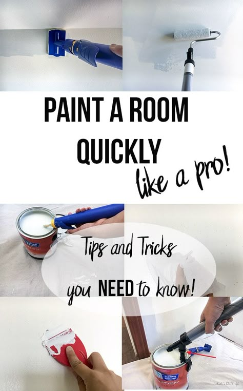 Save this!! How to paint a room like a pro. A step by step guide on how to get it done fast and like a pro! Painting Walls Tips, House Painting Tips, Painting Tips And Tricks, Painting Hacks, Paint Tips, Painting Walls, Diy Home Repair, Diy House, House Paint