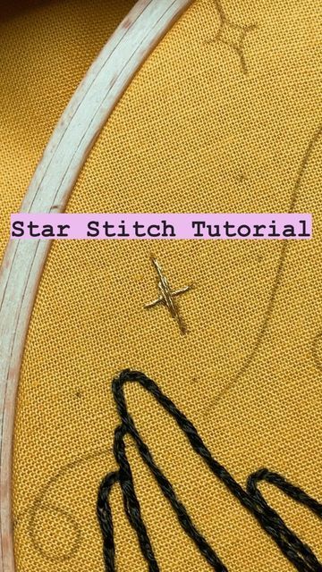 Embroidery Star Stitch, Beaded Star Embroidery, Moon And Stars Embroidery Pattern, Small Star Embroidery, Moon Embroidery Tutorial, Moon Star Embroidery, How To Embroider Stars Easy, Hand Embroidery Star Stitch, Gold Star Embroidery