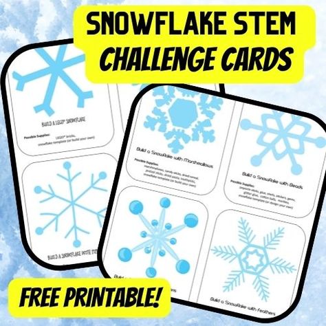 Snowflake Stem, Stem Challenge Cards, Stem Cards, Winter Party Ideas, Kindergarten Stem, What Is Stem, Paper Towel Tubes, Engineering Challenge, Engineering Design Process