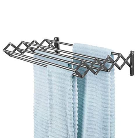 Small Utility Room, Wall Mounted Drying Rack, Compact Laundry, Laundry Room Bathroom, Drying Rack Laundry, Laundry Drying, Clothes Drying, Clothes Drying Racks, Laundry Room Storage