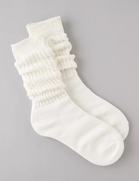 Women's Slouchy Socks | American Eagle American Eagle Clothes, Cute Socks Aesthetic, American Eagle Socks, Hailie Monet, Slouchy Socks, Socks Aesthetic, Christmas Haul, American Eagle Outfits, Trendy Socks