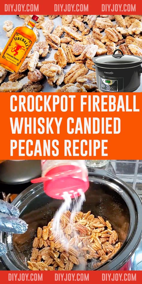 Fireball Pecans, Fireball Recipes, Desserts For Fall, Pecan Recipe, Dessert Quick, Candied Pecan, Candied Pecans Recipe, Snack To Make, Crockpot Candy