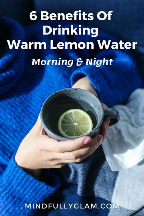 6 Health Benefits of Drinking Warm Water With Lemon, Warm Lemon Water Benefits, How to Make Warm Lemon Water, Healthy Lifestyle Motivation, Warm Water With Lemon Mornings Nights, Self Care Routine Hot Lemon Water Benefits, Warm Lemon Water Benefits, Lemon Water At Night, Benefits Of Drinking Warm Water, Warm Water Benefits, Water At Night, Lemon Water Recipe, Drinking Warm Lemon Water, Lemon Water In The Morning