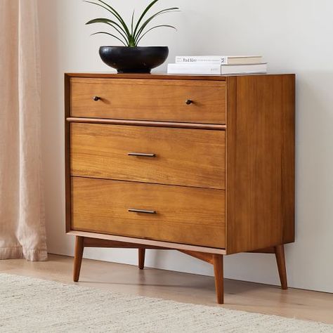 West Elm Mid Century, 60s Furniture, Contemporary Dresser, Mid Century Bedroom, Mid Century Dresser, 9 Drawer Dresser, 3 Drawer Dresser, Dresser Drawer, Modern Dresser