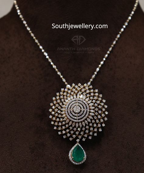 Diamond emerald pendant Simple Diamond Jewelry, Simple Diamond Necklace, Vintage Vibes Retro, Diamond Pendant Jewelry, Bridal Diamond Necklace, Real Diamond Necklace, Diamond Jewelry Set, Diamond Pendent, Diamond Pendants Designs