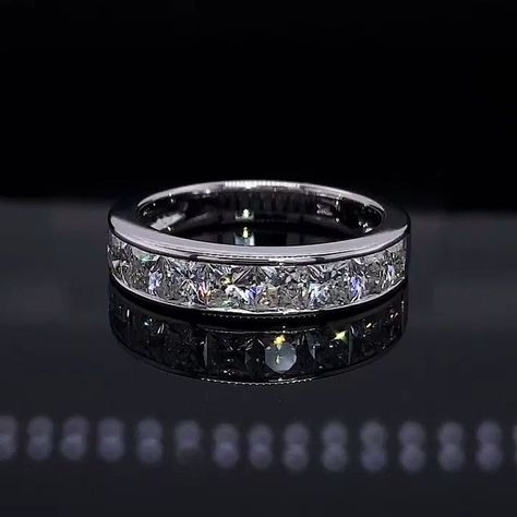 [PaidAd] Ann164g - 3Mm 9-Stone Princess Moissaniteco Moissanite Channel Anniversary Ring Set In 14K White Gold, Size 6.5 #diamondringformen Mens Gold Diamond Rings, Diamond Ring For Men, Wedding Ring White Gold, Mens Ring Designs, Anniversary Ring Set, Mens Diamond Bracelet, Jewelry Knowledge, Bands Rings, Mens Diamond Wedding Bands